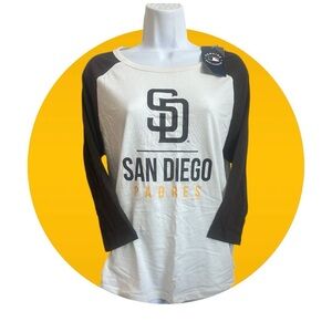 BRAND NEW WITH TAGS - San Diego Padres Women’s 3/4 Shirt (Size M & L)